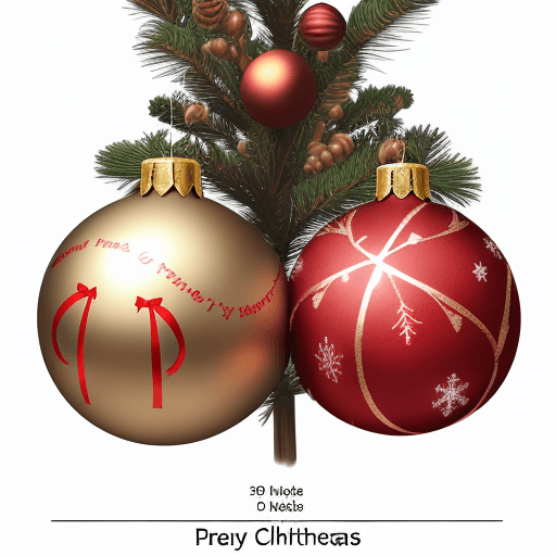 AI generated: detailed drawing of Christmas balls on tree