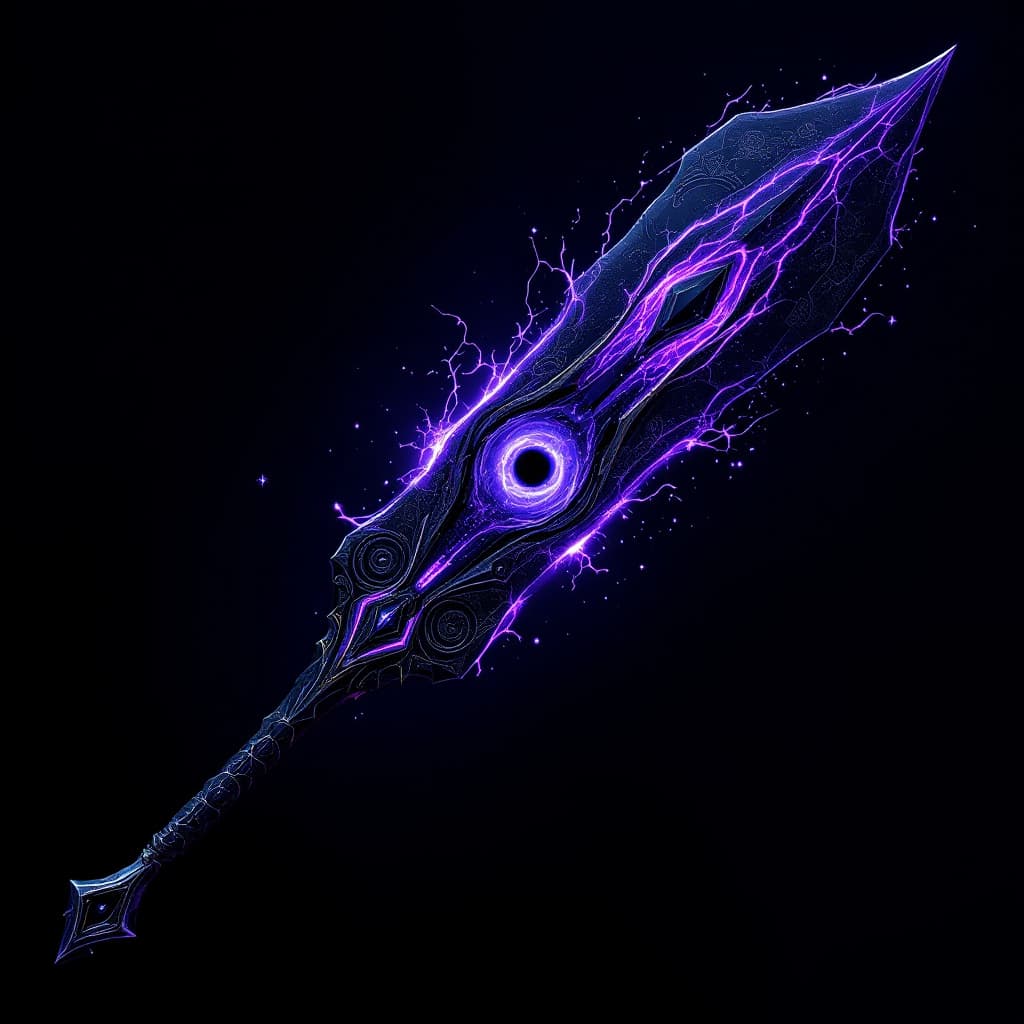 AI generated: A legendary weapon forged from the essence of the cosmos, wielding the power to control dark and lig...