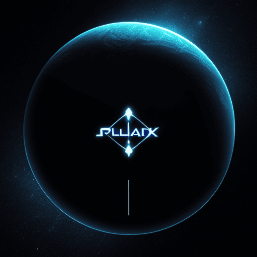 AI generated: minimalistic, planet, cyberpunk, space, galactic, logo