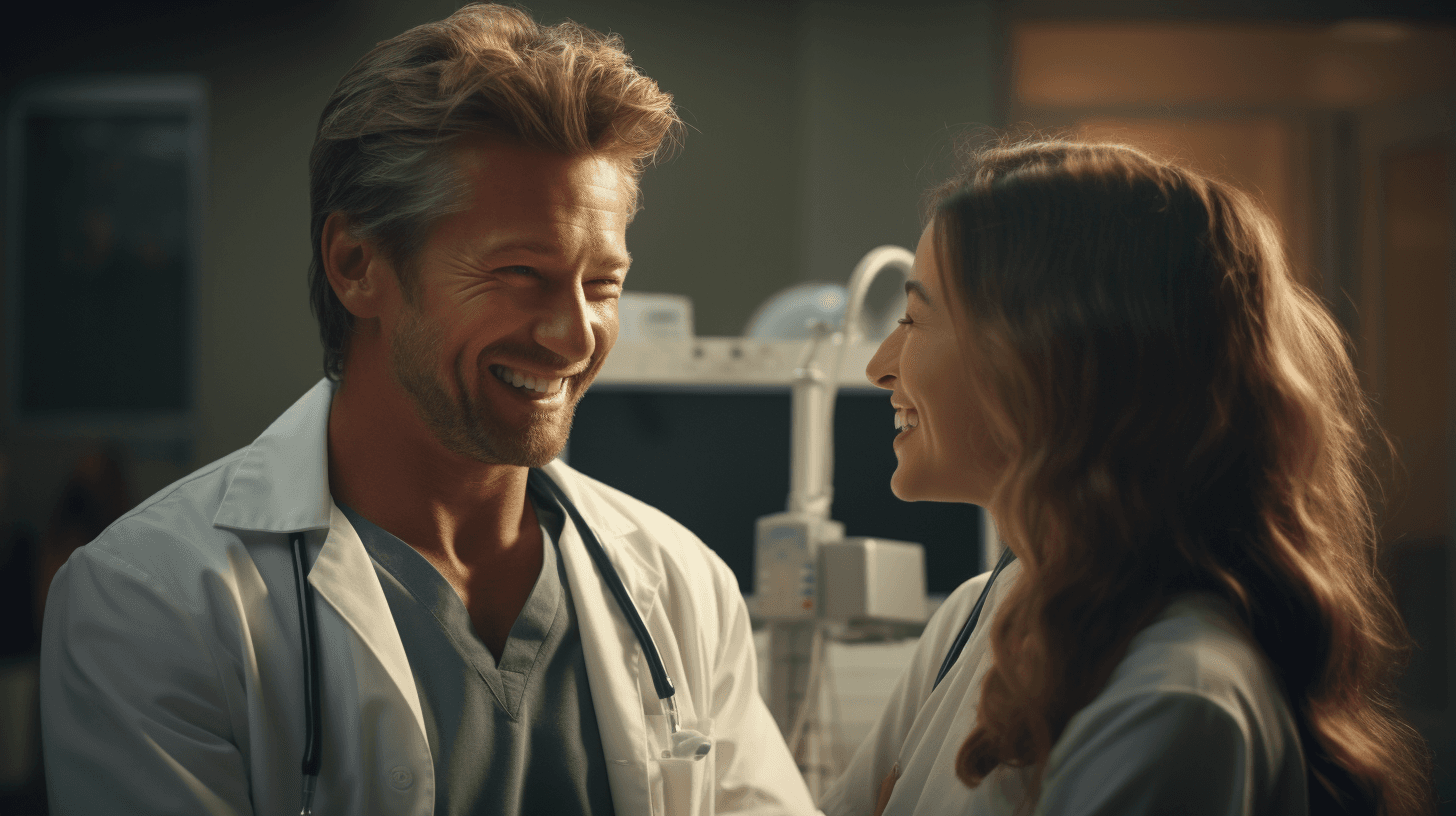 AI generated: <https://s.mj.run/5cR2Kalw6Y8> A doctor examining a patient at the hospital, happy patient who is cu...