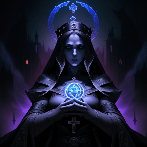 AI generated: (game character 1:3)::2 royal, darkness, Magic the gathering, vibrant contrast, in spiral of ghost i...