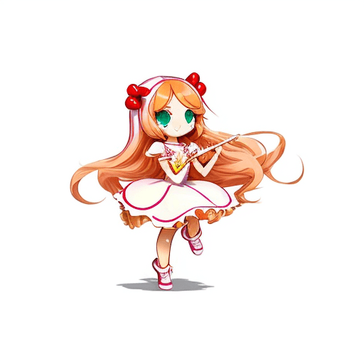 AI generated: best quality, illustration, 1girl, apple pie, white background, simple background, cookierun, solo, ...