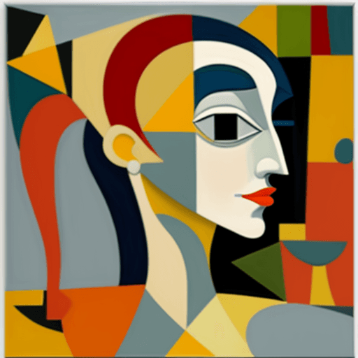 AI generated: woman, oil on canvas, in the style of Pablo Picasso, cubism, density of forms, i can't believe how b...