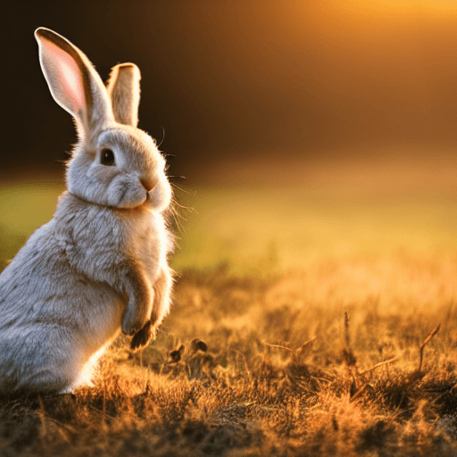 AI generated: photo of bunny hugging another bunny, dramatic light, pale sunrise, cinematic lighting