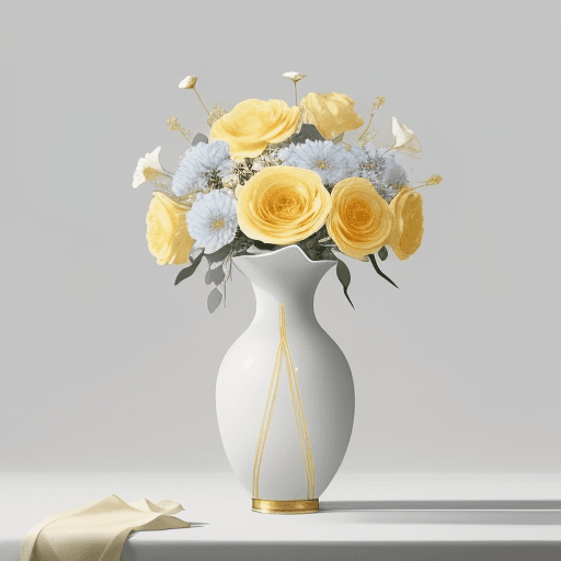 AI generated: A stunning illustration of an ultra-minimalist design, featuring a captivating and ethereal vase of ...