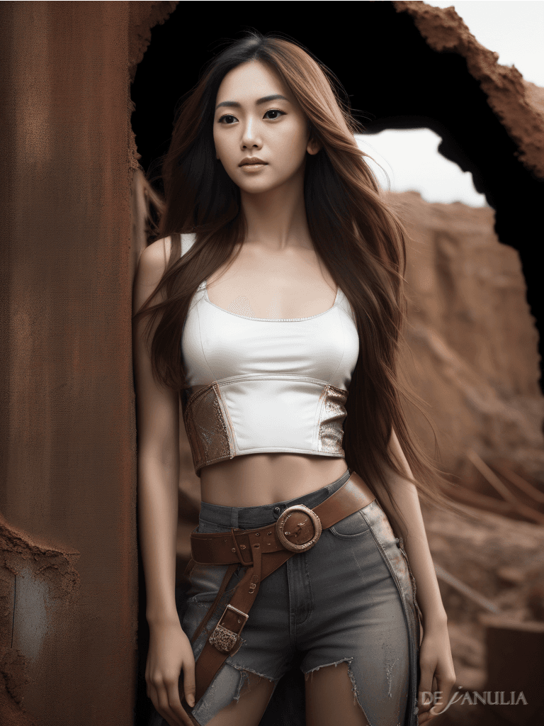 AI generated: wide shot , a portrait image (full body shot) of girl, full shot, row photo, with gracefully under b...
