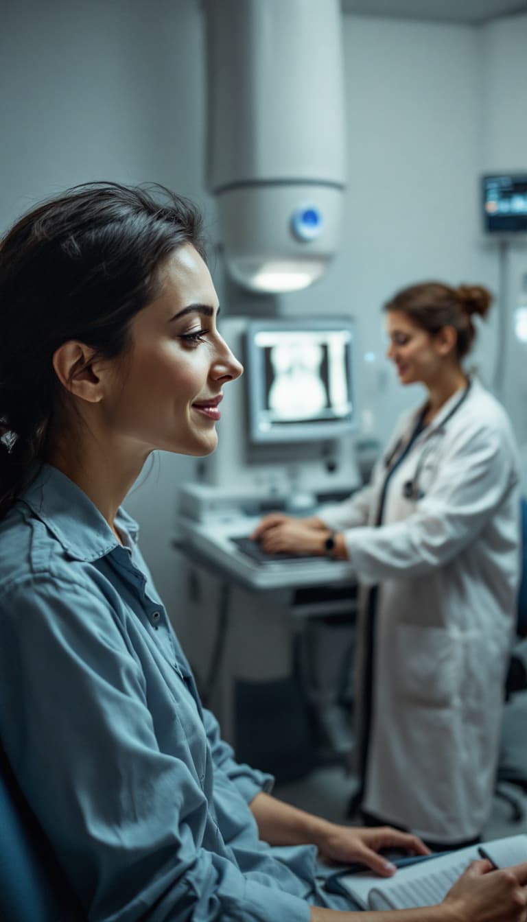 AI generated: Two friends mammography doctor