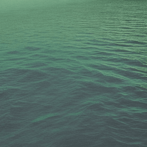 AI generated: Photo of the ocean with a gradient of green