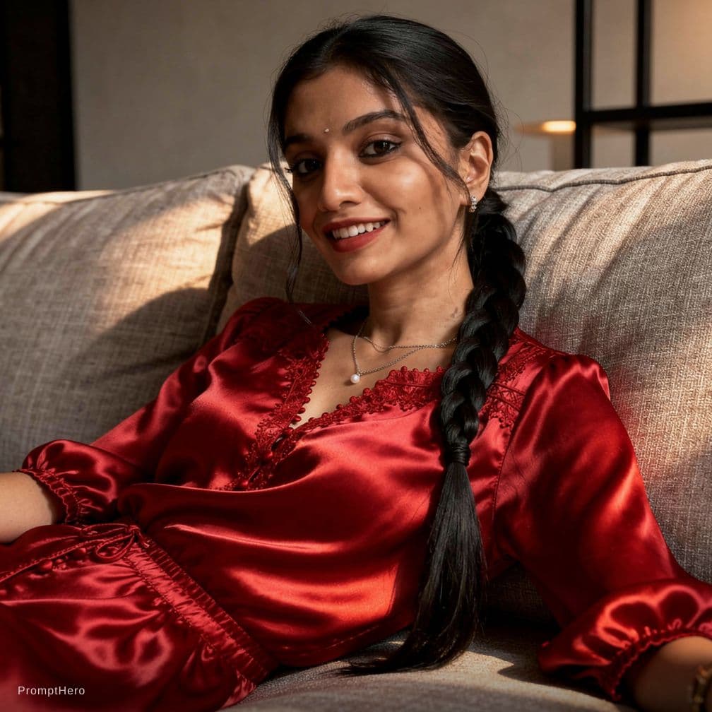 AI generated: A raw documentary photograph captures a curvy young female with a long, sleek black braid cascading ...