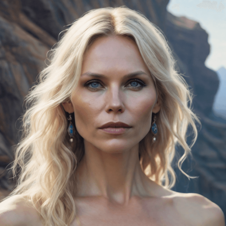 AI generated: Nina Persson in a Swedish land scape.