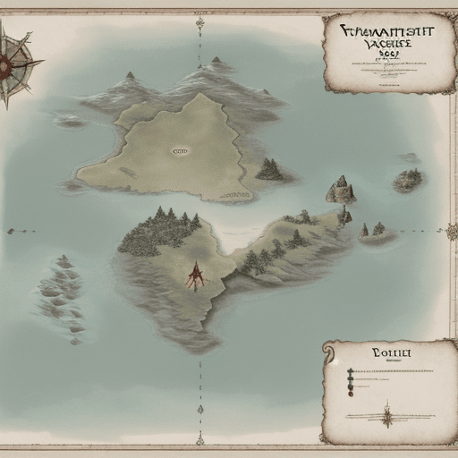 AI generated: A map of a vampire continent for a dungeons and dragons campaign 