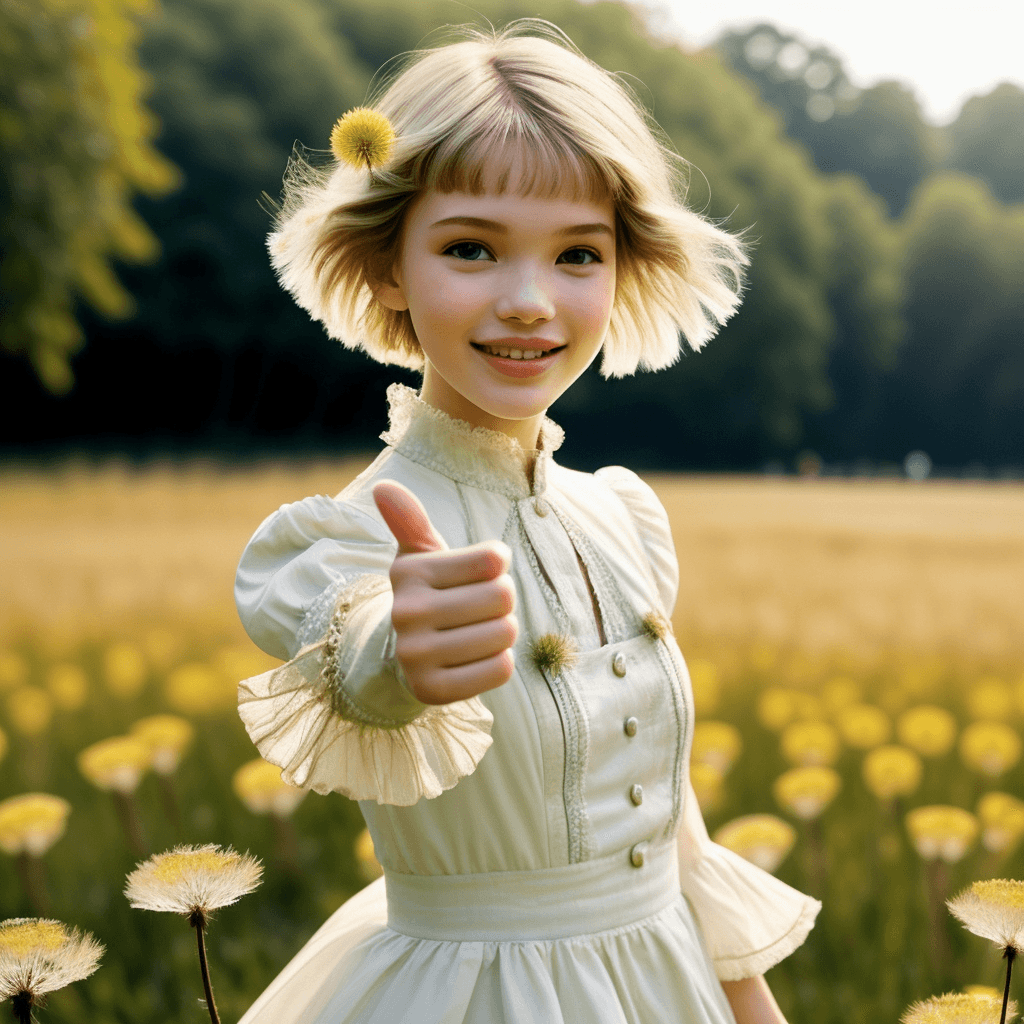 AI generated: hdr film still lifelike textures,dandelion, a flower character beautiful smile of dandelion, dandeli...