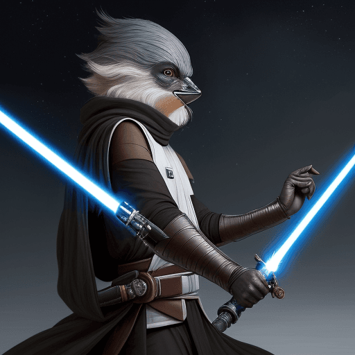 AI generated: skilled swordsman known for his prowess with a double-bladed lightsaber in star wars universe and be...