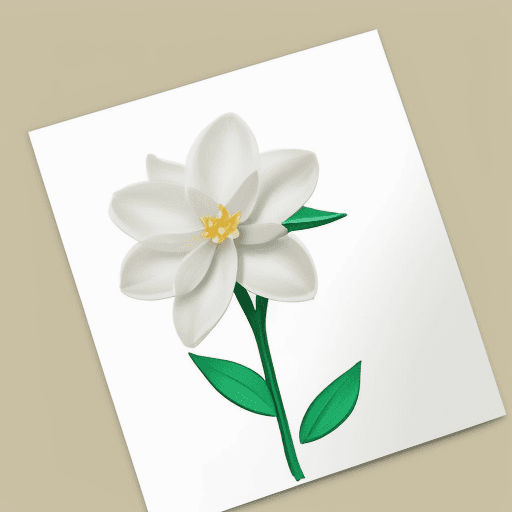 AI generated: please painting Jasmin flower for card, Minimal and has color