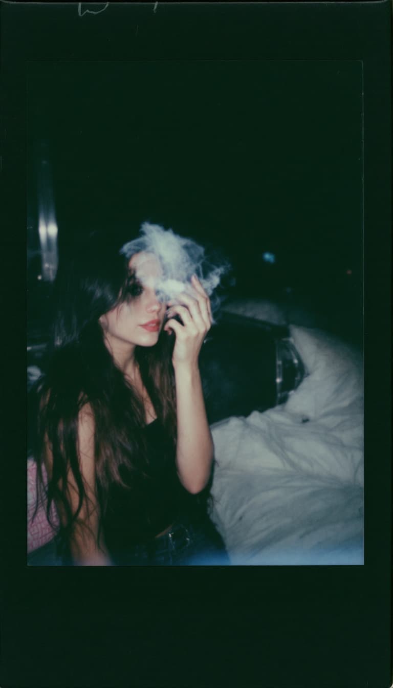 AI generated: girl, polaroid