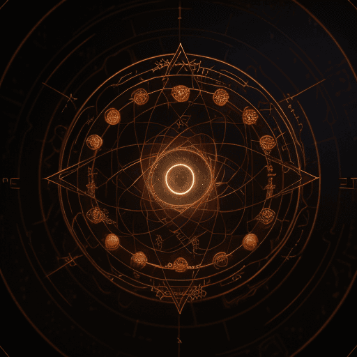 AI generated: in temple, spiraling stargate portal covered in runes traveling to the beginning of time, highly det...