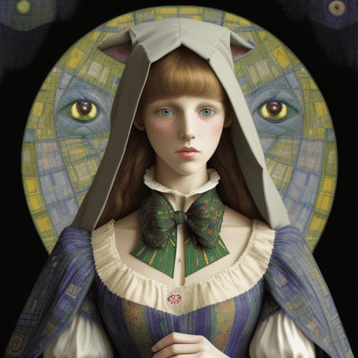 AI generated: Epic Cloaked rabbit ,smoking weed,  supernatural patchwork Art by Klimt, Jennifer lommers,n the styl...