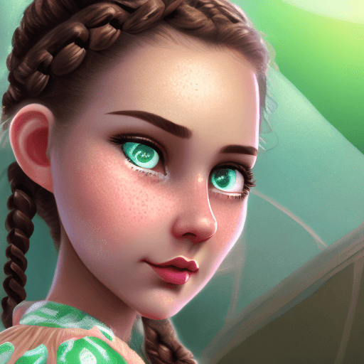 AI generated: A cute girl with light brown braided hair, talking a selfie (close up) ((waist up)), wearing a summe...