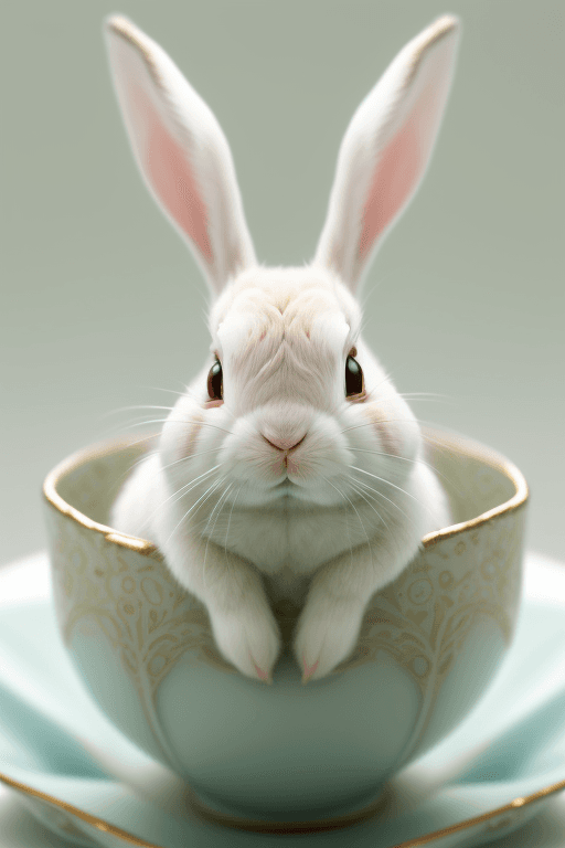 AI generated: A highly detailed rabbit .Yume Kawa color inspire, creative close-up shot with a shallow depth of fi...