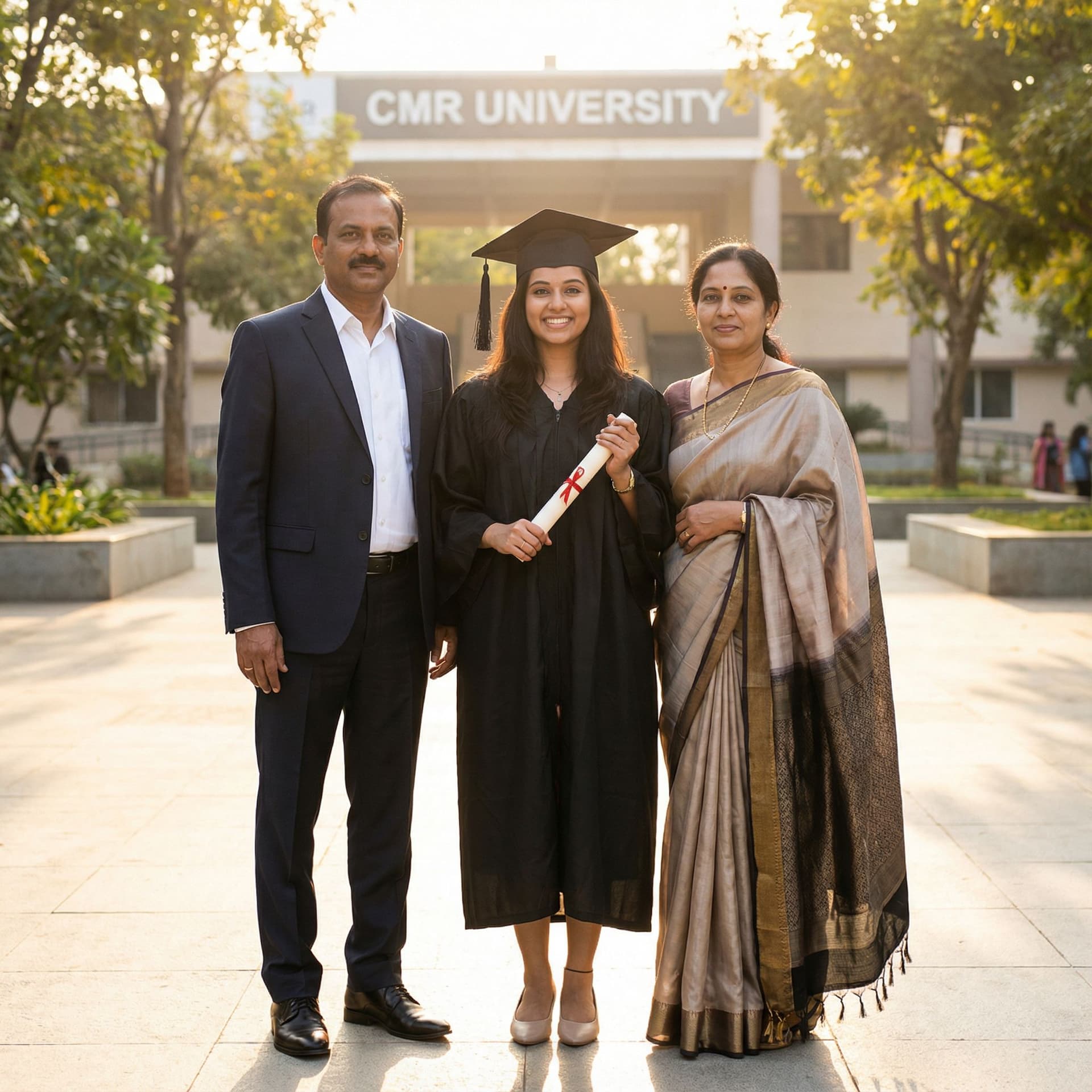 AI generated: Photo of a ultra realistic graduated girl student by front side, student with a graduate cap, studen...