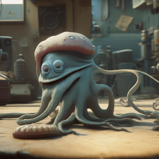 AI generated: hyperrealistic dslr film still of early cuyler squidbillies, anthropomorphous cephalopod, stunning 8...