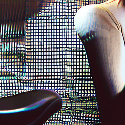 AI generated: Woman on chair, black pantyhose