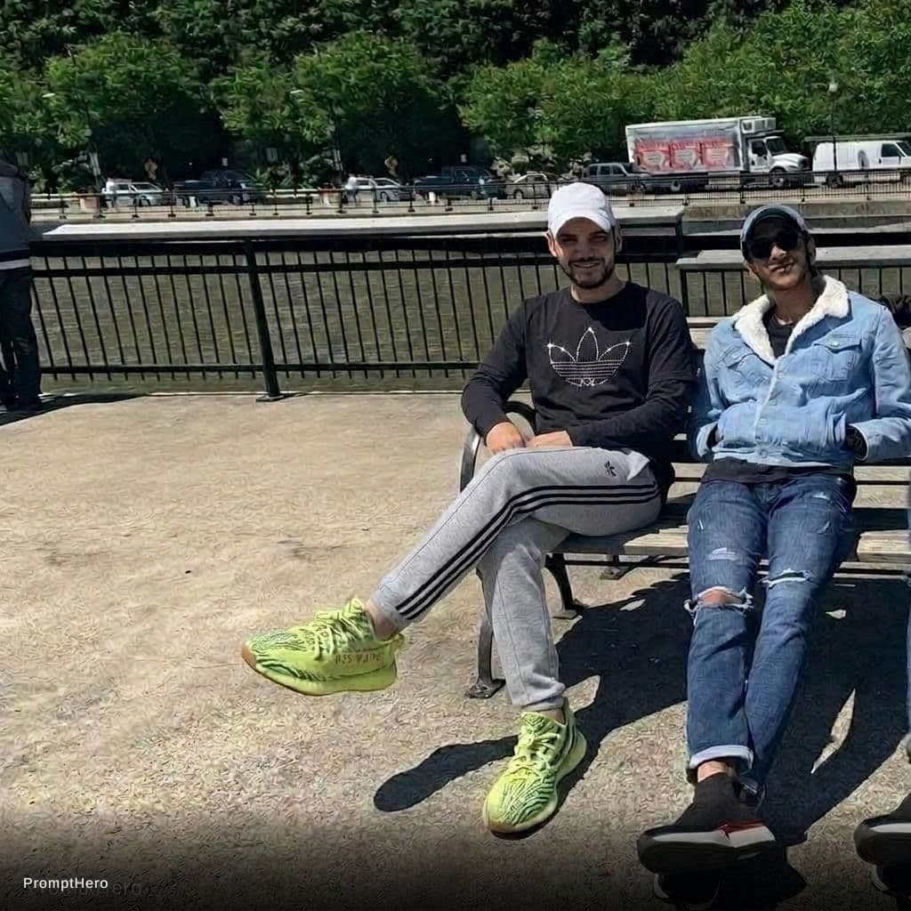 AI generated: The person who is on the left side make his tshirt long sleeve 