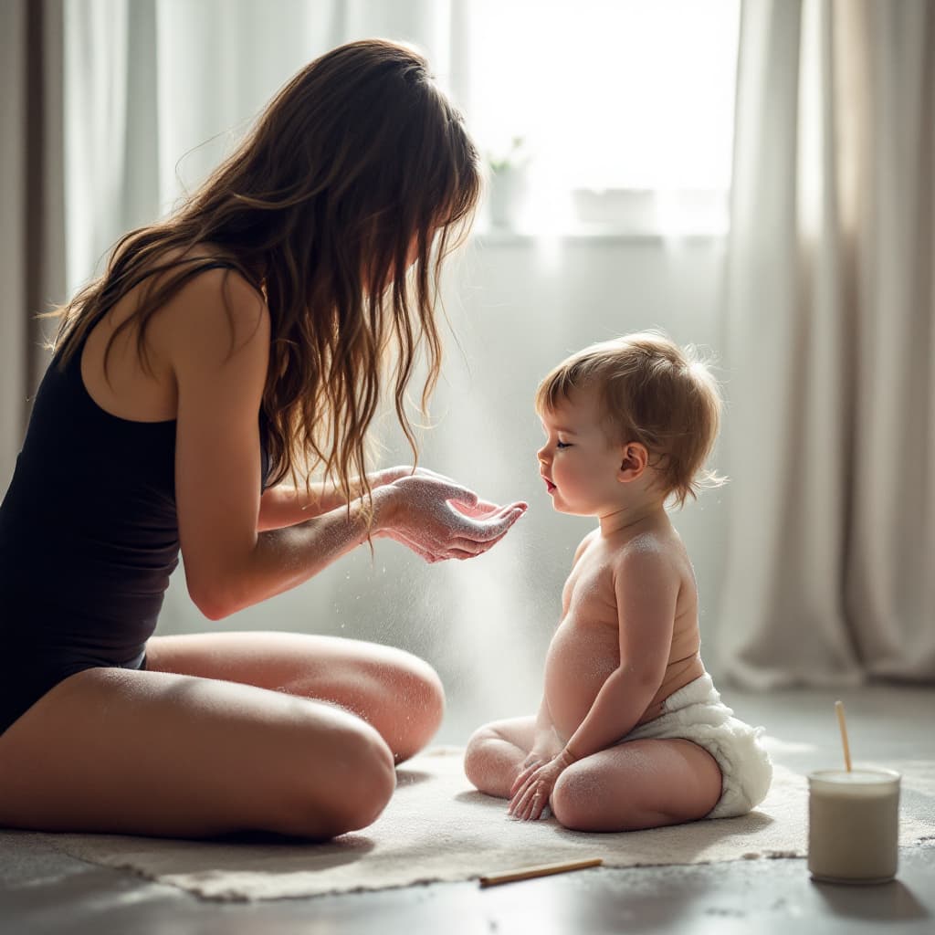 AI generated: Diaper change girl powder abdl