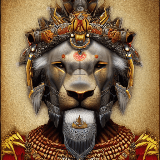 AI generated: Narasiṃha the head of a lion wear armor have claws character design Full Body high quality, ultra de...