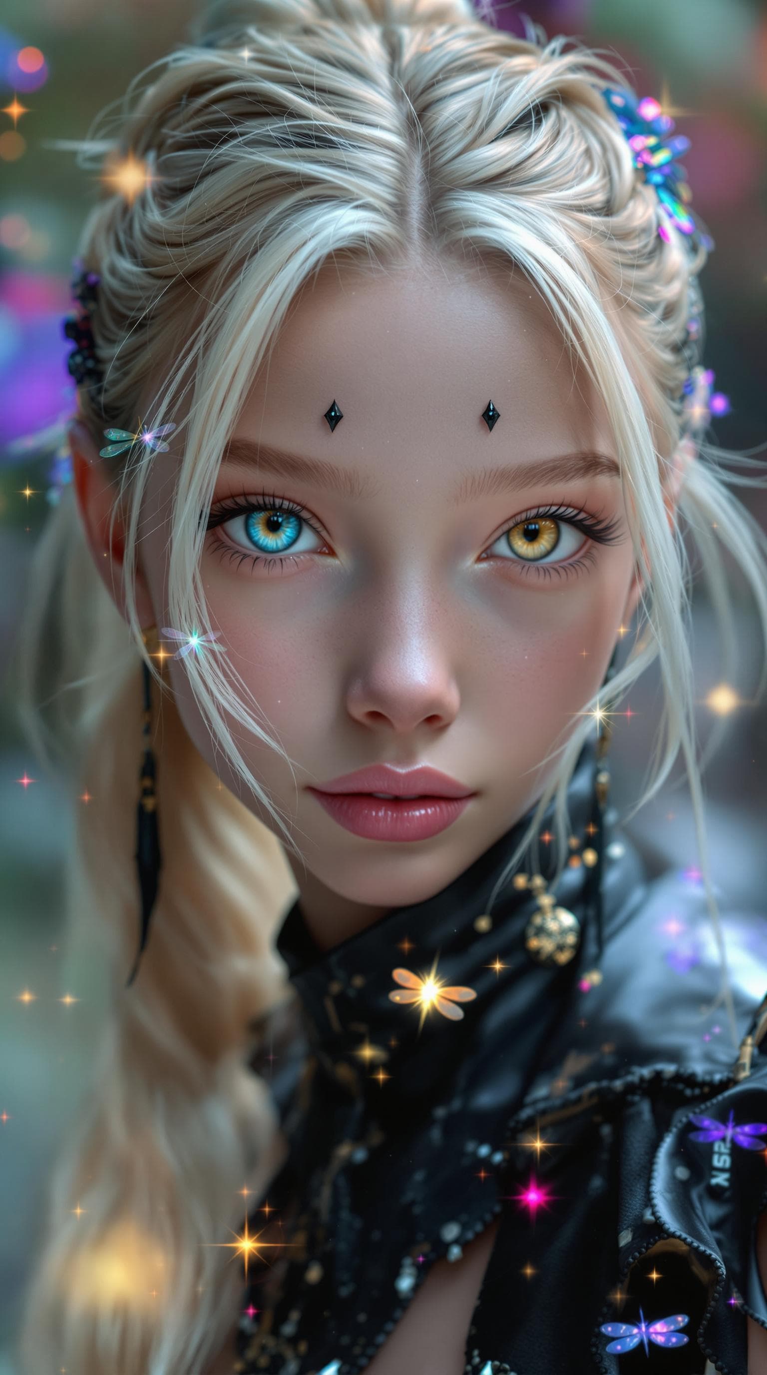 AI generated: a professional photo of a exceptionally beautiful girl Fairy (age 13) (full Body),(futuristic),(mast...