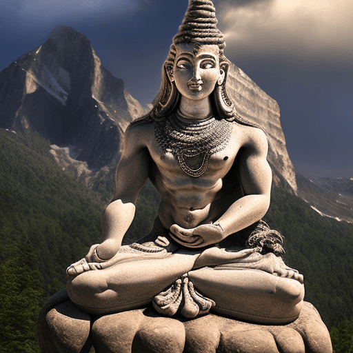 AI generated: Lod Shiva meditating on a mountain