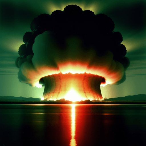 AI generated: closer nuclear, destroyed the environment, the new science-future opposite