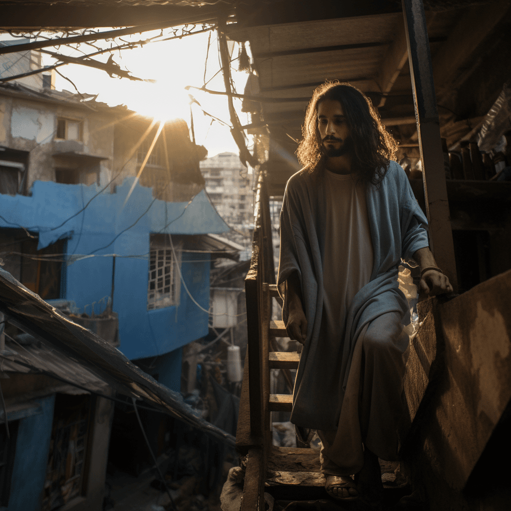 AI generated: Return of Jesus in a favela in Rio de Janeiro