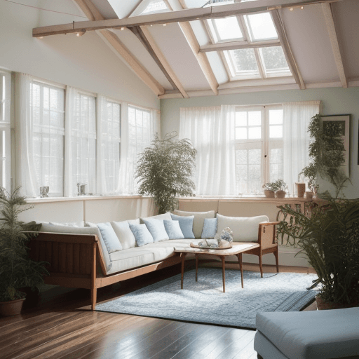 AI generated: Beautiful Christmas plant, resolution photography interior design, dreamy sunken living room convers...
