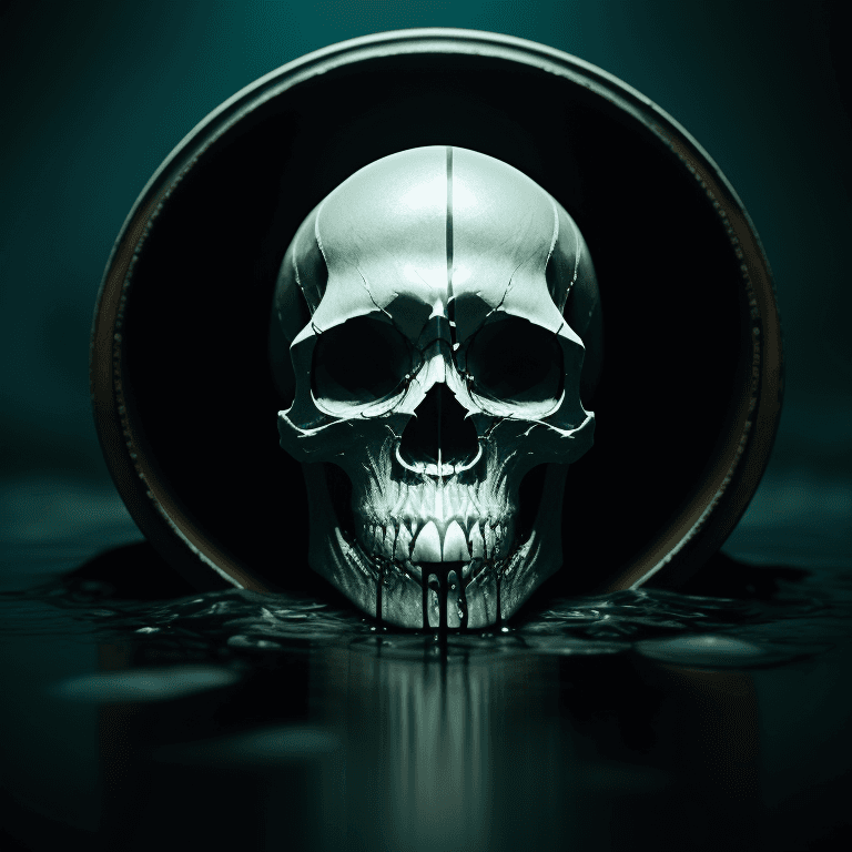 AI generated: liquid skull photographic cinematic