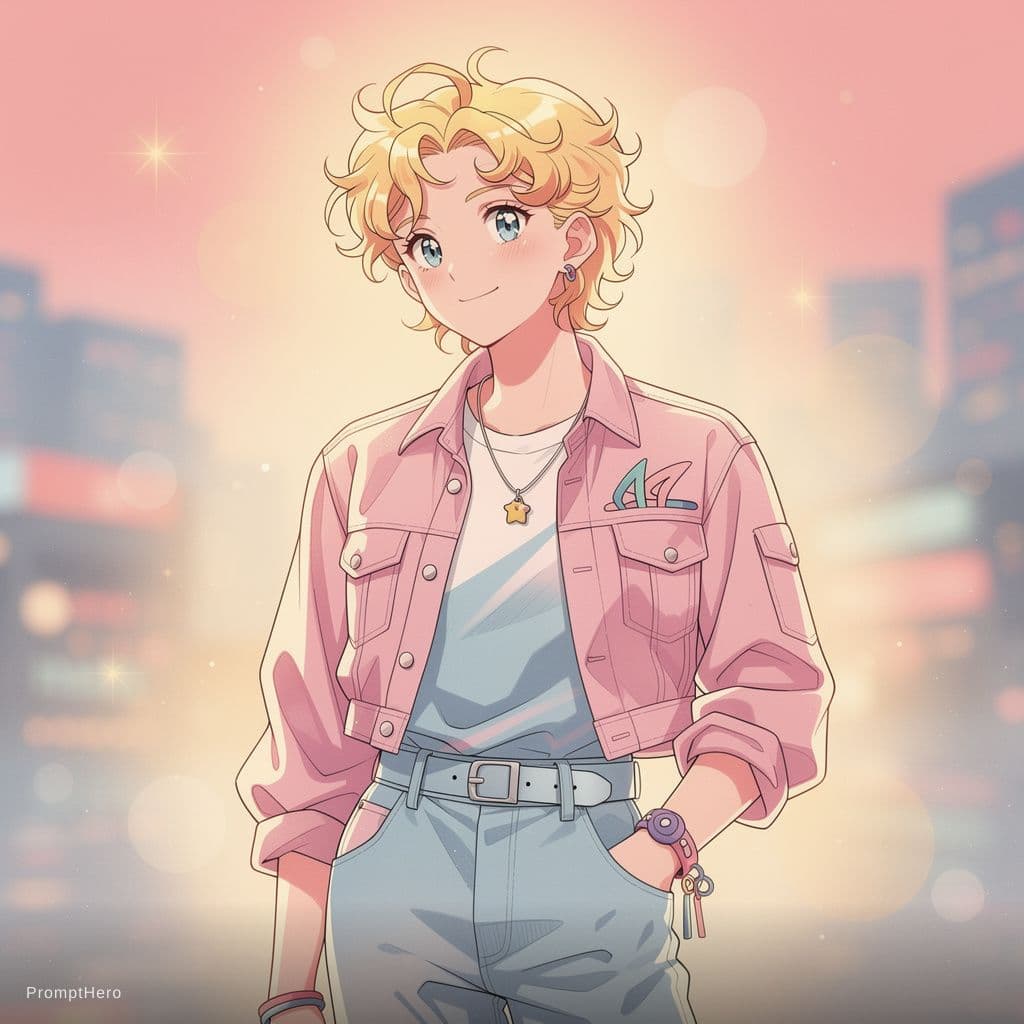 AI generated: A heartwarming anime evoking nostalgia and happiness through the actions of a character, with curly ...