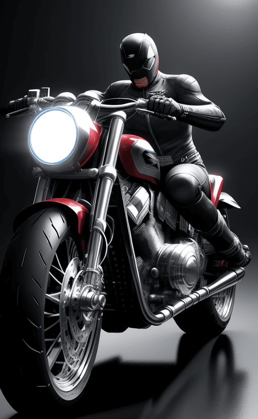 AI generated: motorcycle superheros with the design and character of superman The motorcycle superheros  is gold a...