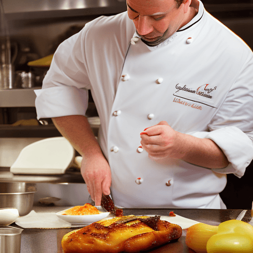 AI generated: Culinary expertise. George is excellent at cooking French food. A master chef skillfully prepares a ...