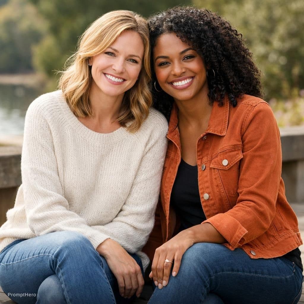 AI generated: Two women, sitting side-by-side