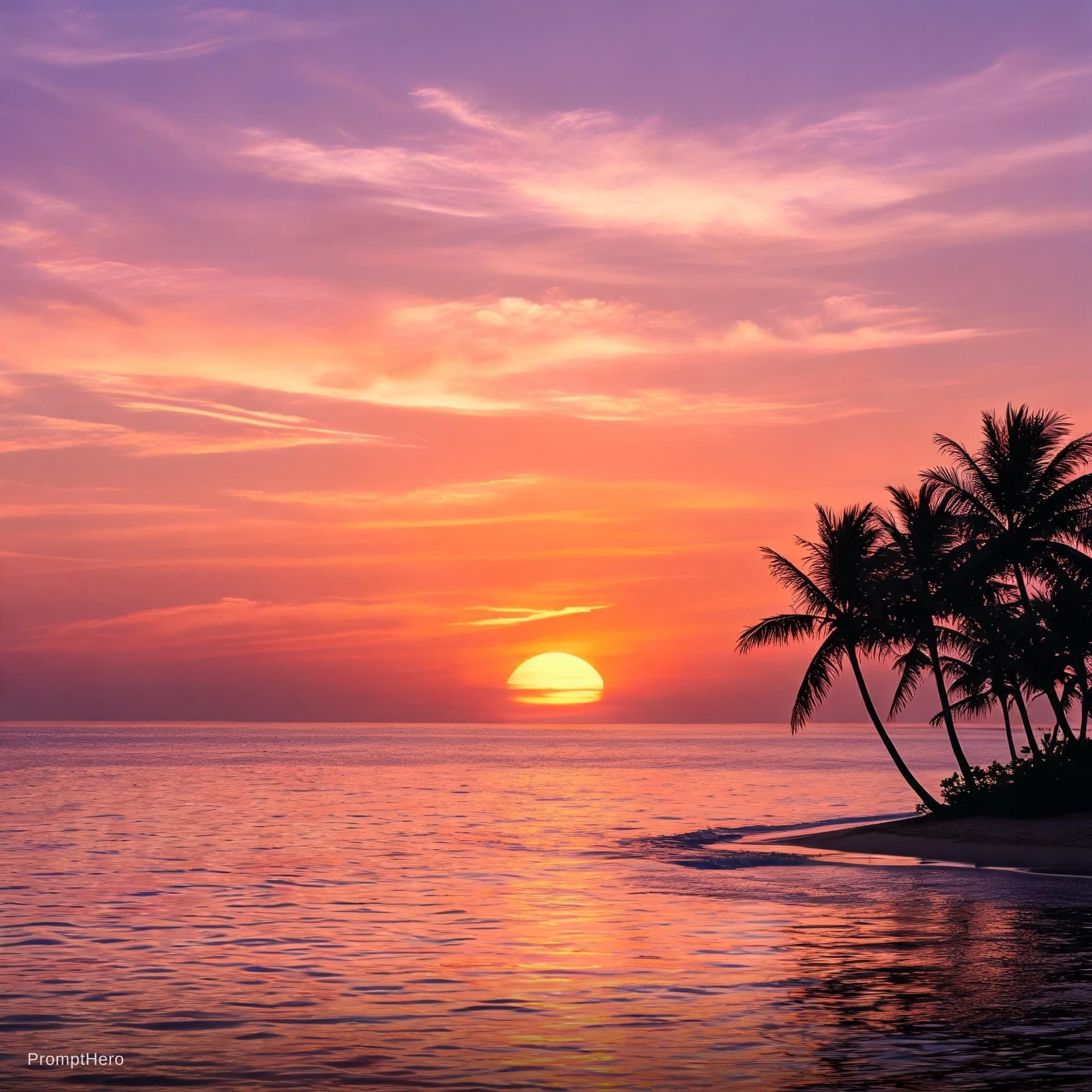 AI generated: a beautiful sun set 
