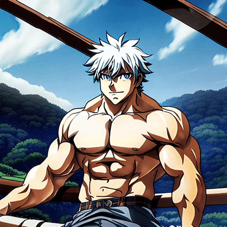 AI generated: Bara man, highly detailed, muscular, shirtless, underwear, tall, bedroom, leaning over bed, looking ...