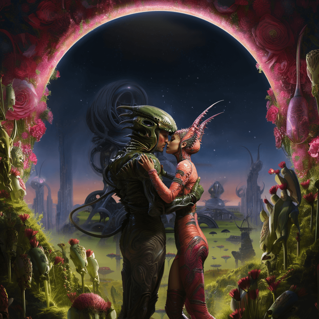 AI generated: Alien lovers 