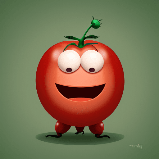 AI generated: simple little funny tomatoman