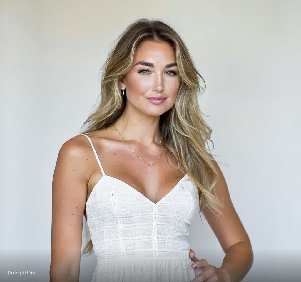 AI generated: wearing white colour dress make the dress more short summer dress sexy bra style