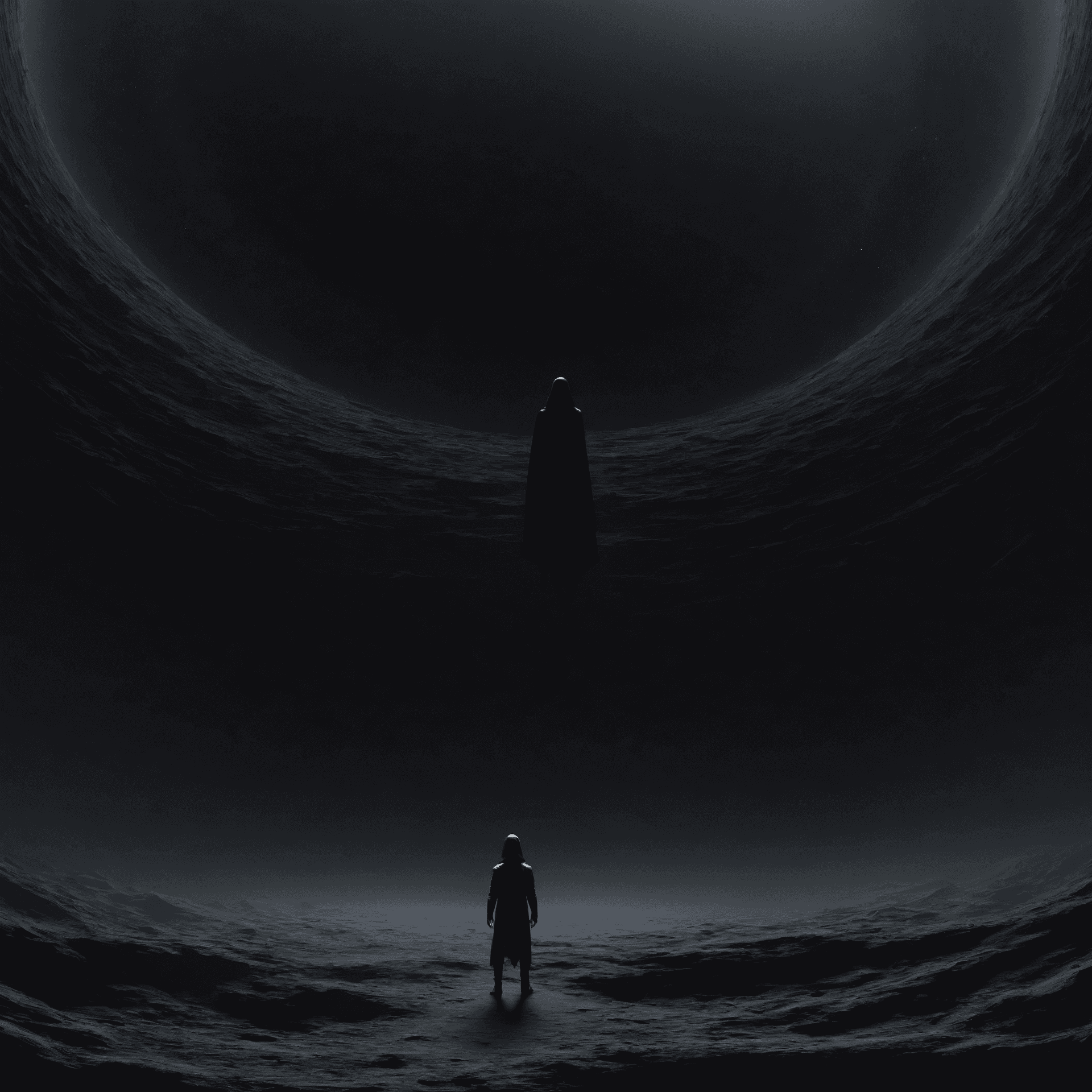 AI generated: concept art a black void starring back