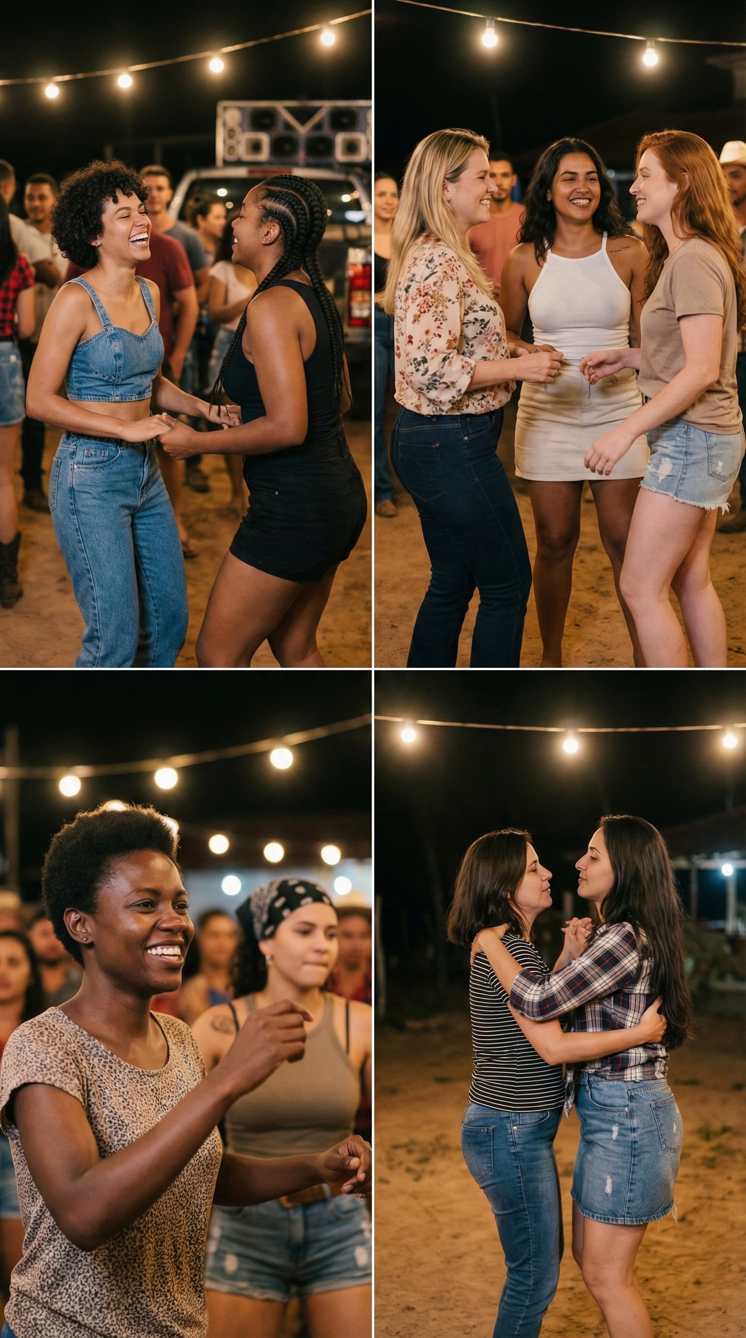 AI generated: Generate 4 distinct new shots inspired by the reference scene, each shot featuring different women (...