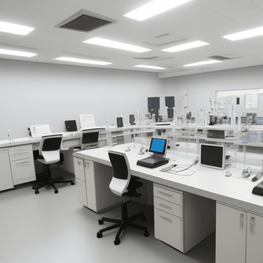 AI generated: White high-tech laboratory
