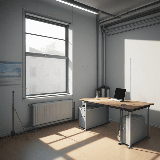 AI generated: Photorealistic image of a 3 meter by 3 meter room. On the left side of the room there is a 1 meter b...