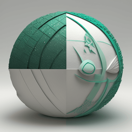 AI generated: 3d, sushi and earth, paper work, cyan, and white with emerald green, rough-textured colored paper, m...