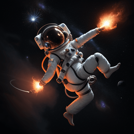AI generated: ultra realistic beautiful and cute anthropomorphic female space monkey astronaut with tail flow arti...